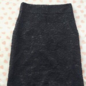 Black lace pencil midi skirt,  size 6